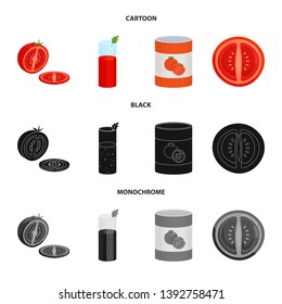 Vector illustration of vegetable and delicious icon. Set of vegetable and natural stock symbol for web.