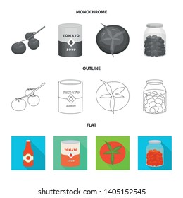 Vector illustration of vegetable and delicious icon. Collection of vegetable and natural stock vector illustration.