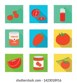 Vector illustration of vegetable and delicious icon. Set of vegetable and natural vector icon for stock.