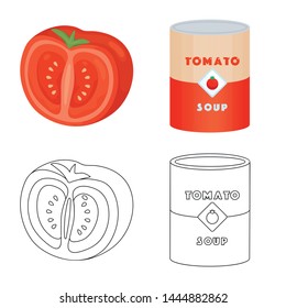 Vector illustration of vegetable and delicious icon. Set of vegetable and natural stock vector illustration.