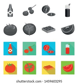 Vector illustration of vegetable and delicious icon. Set of vegetable and natural stock symbol for web.