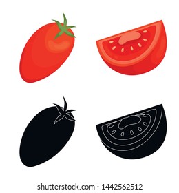 Vector illustration of vegetable and delicious logo. Collection of vegetable and natural vector icon for stock.