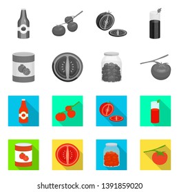 Vector illustration of vegetable and delicious sign. Collection of vegetable and natural vector icon for stock.