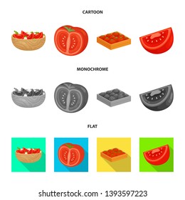 Vector illustration of vegetable and delicious sign. Collection of vegetable and natural stock vector illustration.
