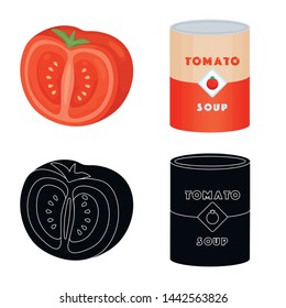 Vector illustration of vegetable and delicious sign. Collection of vegetable and natural vector icon for stock.