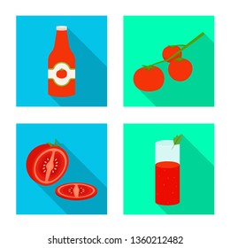 Vector illustration of vegetable and delicious symbol. Collection of vegetable and natural stock vector illustration.