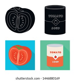 Vector illustration of vegetable and delicious symbol. Collection of vegetable and natural vector icon for stock.