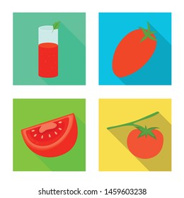 Vector illustration of vegetable and delicious symbol. Set of vegetable and natural stock vector illustration.