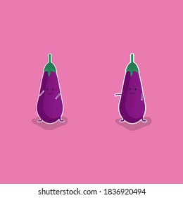 vector illustration of vegetable eggplant character