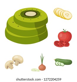 Vector illustration of vegetable and fruit icon. Collection of vegetable and food stock vector illustration.