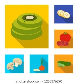 Vector illustration of vegetable and fruit sign. Collection of vegetable and food stock vector illustration.