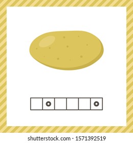 Vector illustration. Vegetable. Potato. Educational logic worksheet for preschool and school age. Guess the word.