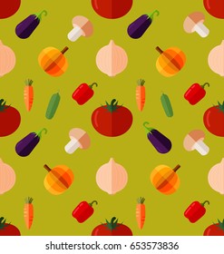 Vector Illustration of vegetable seamless pattern.