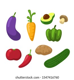 vector illustration of vegetable set for healthy care 