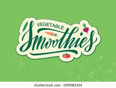 Ilustración vectorial de inscripciones de suavidades vegetales para banner, afiche, señalización, tarjeta de visita, producto, diseño de menú. Texto caligráfico creativo escrito a mano para uso digital o para impresión
