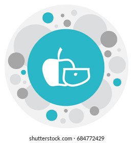 Vector Illustration Of Vegetable Symbol On Apple Slice Icon. Premium Quality Isolated Jonagold Element In Trendy Flat Style.