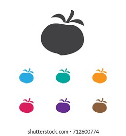 Vector Illustration Of Vegetable Symbol On Turnip Icon. Premium Quality Isolated Tomato Element In Trendy Flat Style.