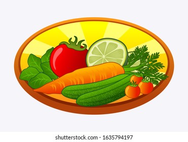 Vector illustration of vegetables with bright colors