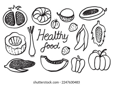 vector illustration of vegetables collection on white background.