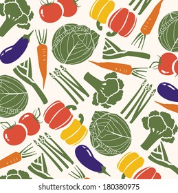 vector illustration Vegetables of collection Vintage