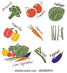 vector illustration Vegetables of collection Vintage