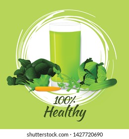 Vector Illustration of Vegetables Juice Design