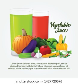 Vector Illustration of Vegetables Juice Design