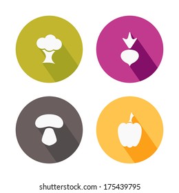 Vector illustration of vegetables labels, stickers