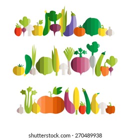 vector illustration of vegetables in modern flat design style