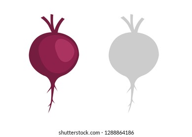 Vector Illustration vegetables Of Red beetroot