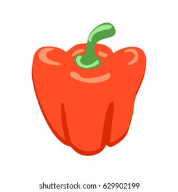 Vector illustration of vegetables. Red sweet pepper.
