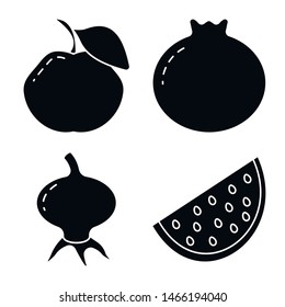 Vector illustration of vegetarian and organic icon. Collection of vegetarian and food vector icon for stock.