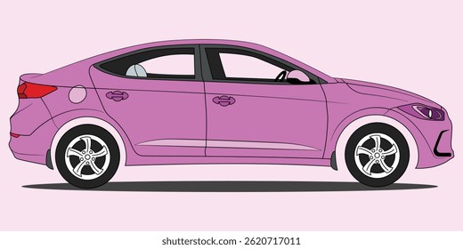 Vector illustration of vehicle charging at electric charging station in city. Vector illustration of white vehicle refilling power. Eco friendly anti oil car illustration.