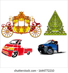 Vector illustration of vehicle design for long distance transportation vehicles