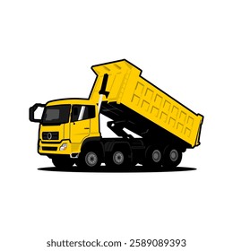 vector illustration vehicle dump truck