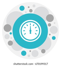 Vector Illustration Of Vehicle Symbol On Speedometer Icon. Premium Quality Isolated Odometer Element In Trendy Flat Style.