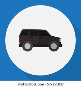 Vector Illustration Of Vehicle Symbol On Crossover Flat Icon. Premium Quality Isolated Hatchback Element In Trendy Flat Style.