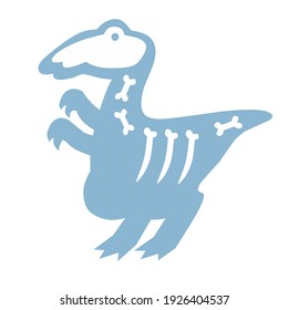 vector illustration of a velociraptor dinosaur skeleton game character