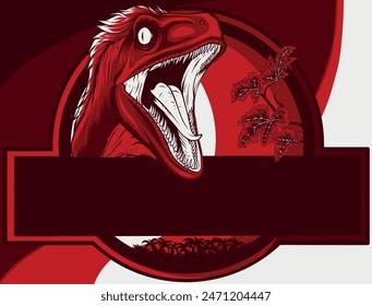 Vektorillustration des Velociraptor-Kopflogos auf weißem Hintergrund