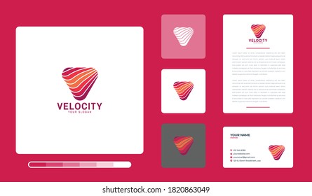Vector illustration of velocity logo design template. Isolated on a colored background.
