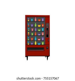 vector illustration of vending machine with snacks and drinks