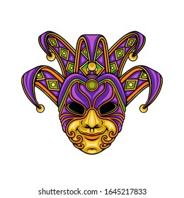 Vector Illustration Of Venetian Jester Mask