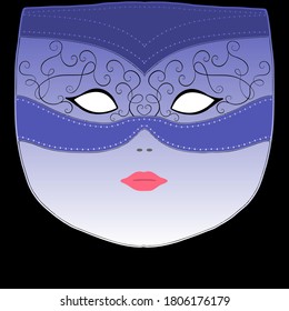Vector illustration of a Venetian mask template