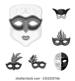 Vector illustration of Venezia and festival logo. Collection of Venezia and celebration vector icon for stock.
