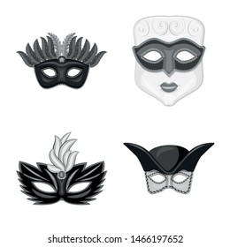 Vector illustration of Venezia and festival logo. Collection of Venezia and celebration stock vector illustration.