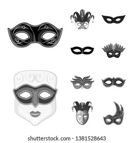 Vector illustration of Venezia and festival symbol. Collection of Venezia and celebration stock symbol for web.