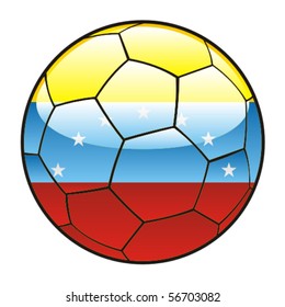 vector illustration of Venezuela flag on soccer ball