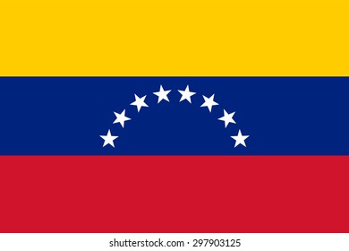 Vector illustration of venezuela flag. Rectangular national flag of venezuela. Venezuelian flag