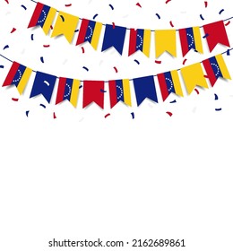 Vector Illustration of Venezuela Independence Day. Garland with the flag of Venezuela on a white background.
