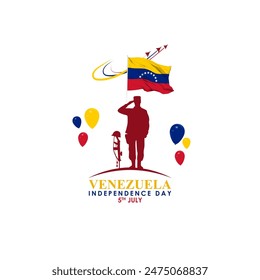 Vector illustration of Venezuela Independence Day social media feed template